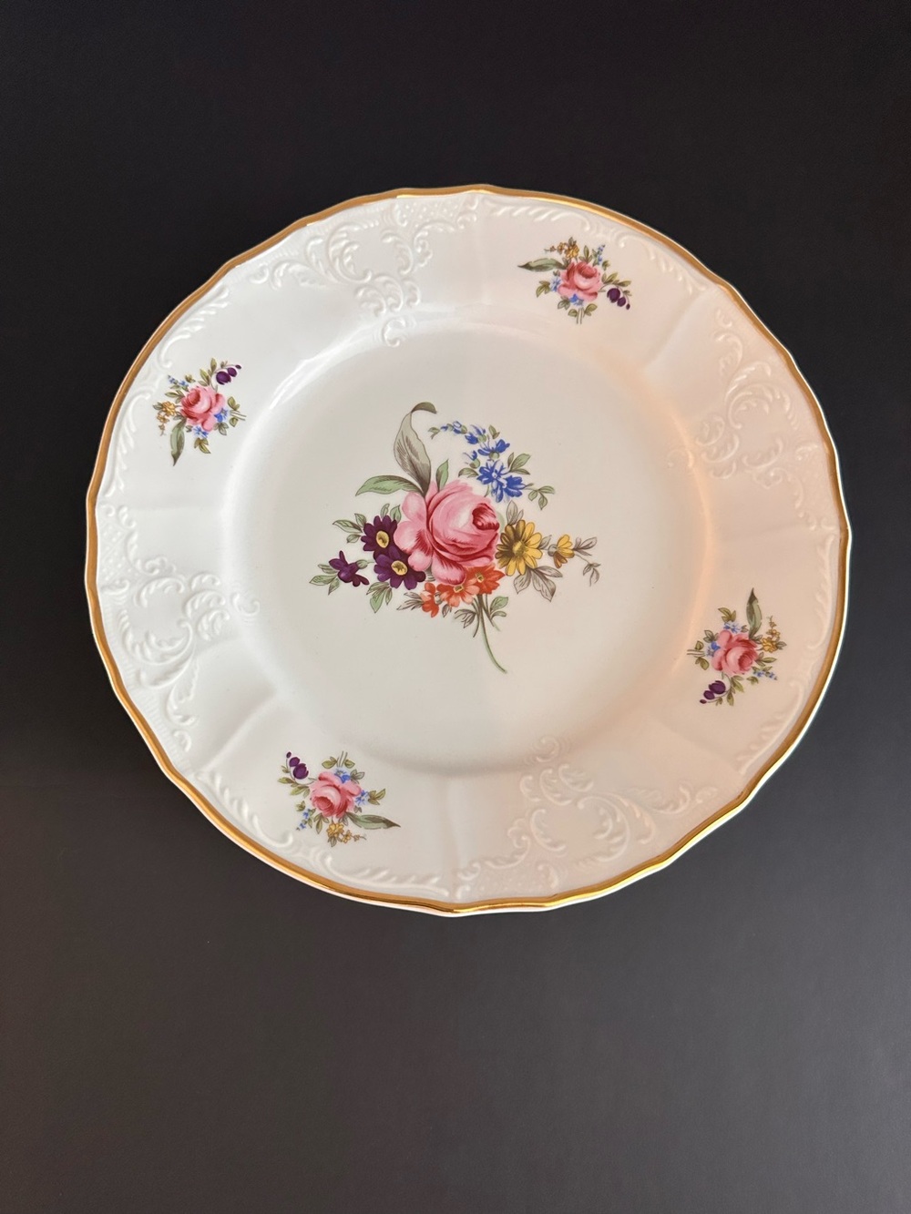8 x Bernadotte, Vintage, Dinner Plates, SONATA, Porcelain,   Czechoslovakia
